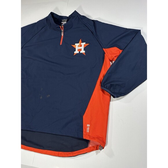 Houston Astros MLB Majestic 1/4 Zip Pullover Windbreaker Jacket Coolbase Size XL - Picture 3 of 12